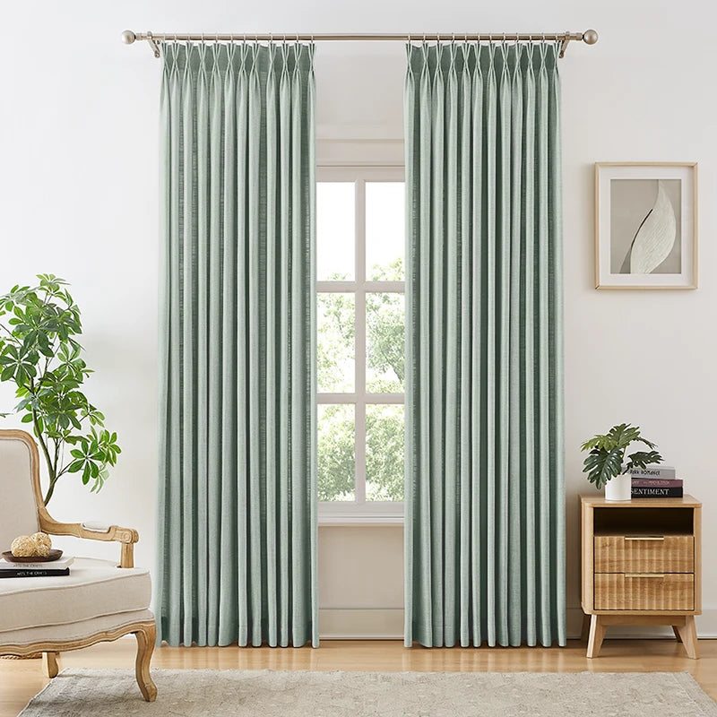 Freshine Fiora Cotton Blend Linen Look Curtains for Elegant and Light-Blocking Drapes in Every Room