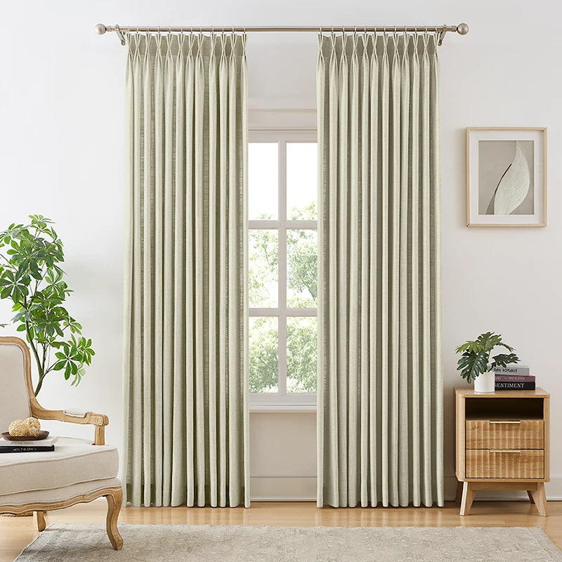 Freshine Fiora Cotton Blend Linen Look Curtains for Elegant and Light-Blocking Drapes in Every Room