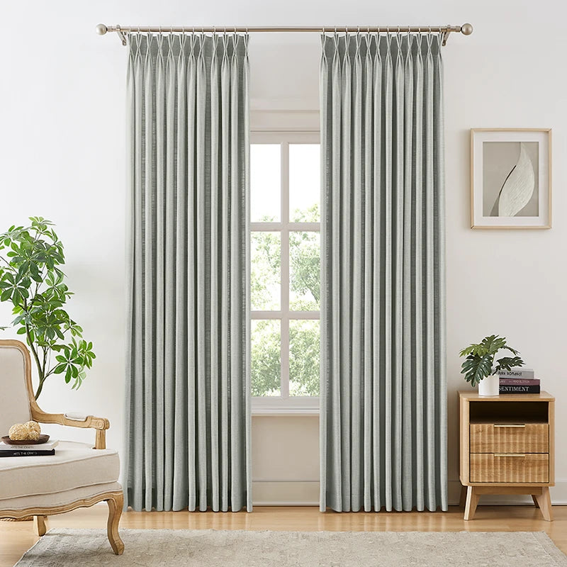 Freshine Fiora Cotton Blend Linen Look Curtains for Elegant and Light-Blocking Drapes in Every Room