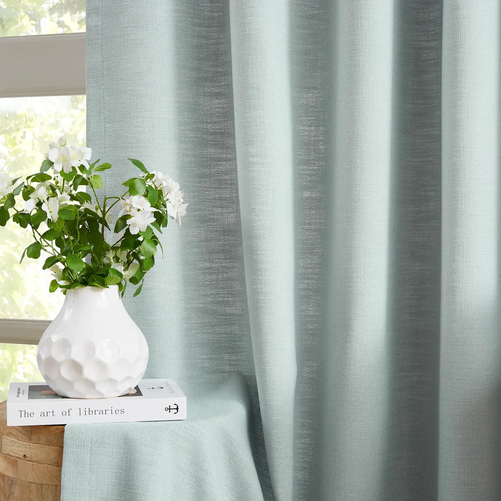 Fioris 606-9 linen cotton blend curtains, understated luxury, wrinkle resistant