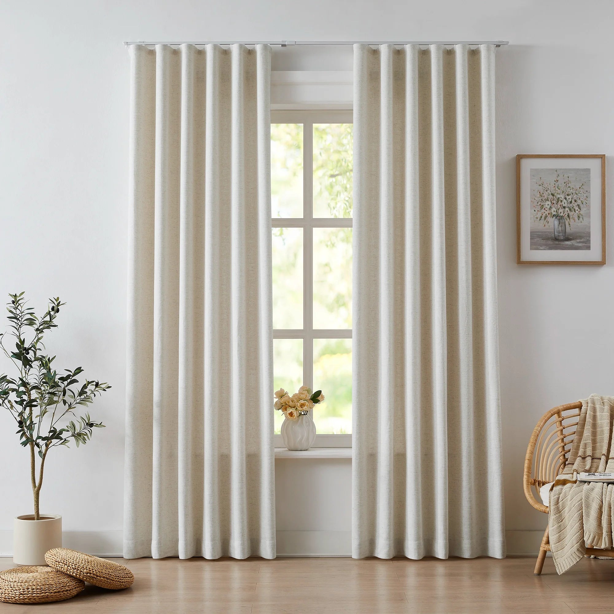 Gwynara Premium Textured Linen-Cotton Blend Curtain – Organic Slub Weave & Effortless Drape