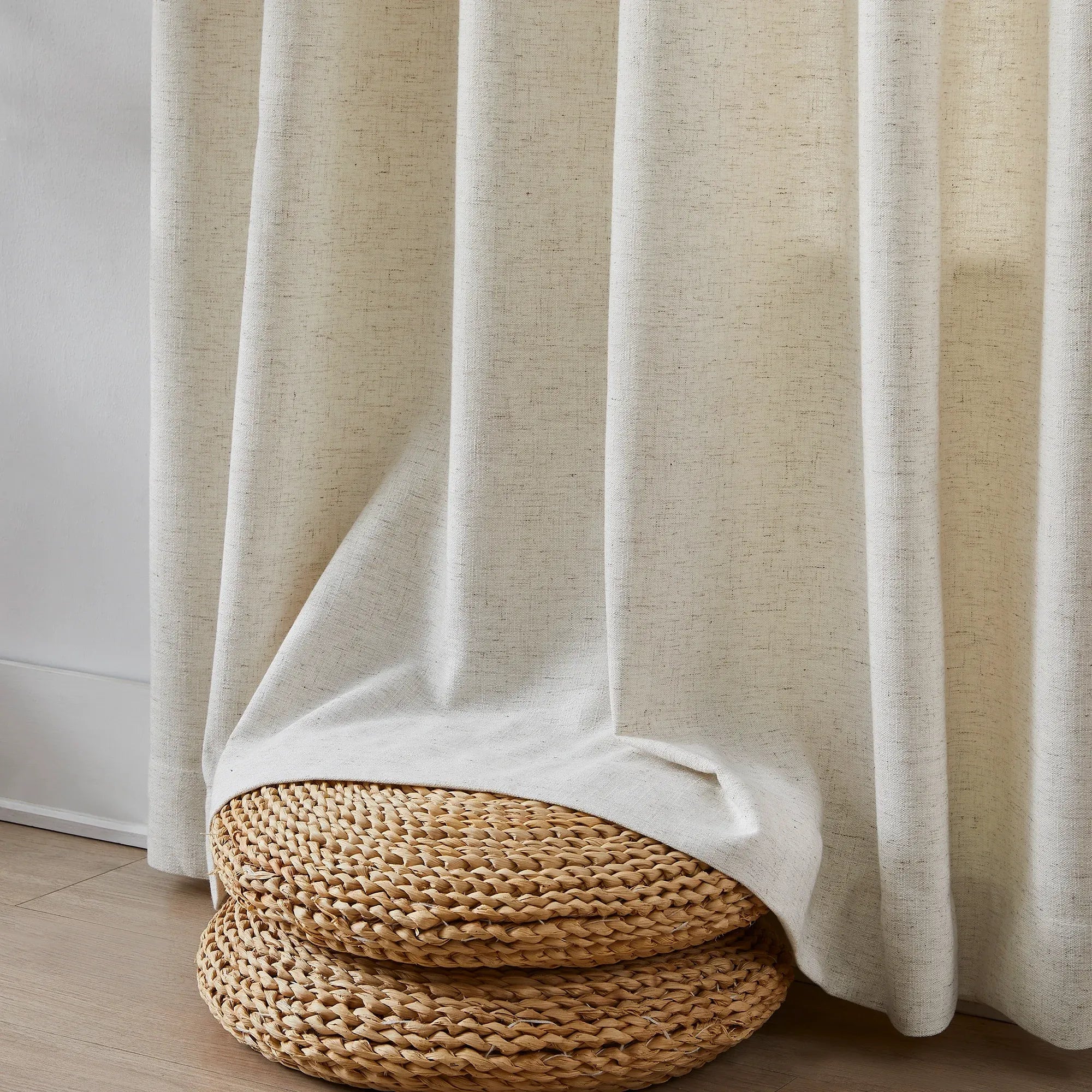 Gwynara Premium Textured Linen-Cotton Blend Curtain – Organic Slub Weave & Effortless Drape