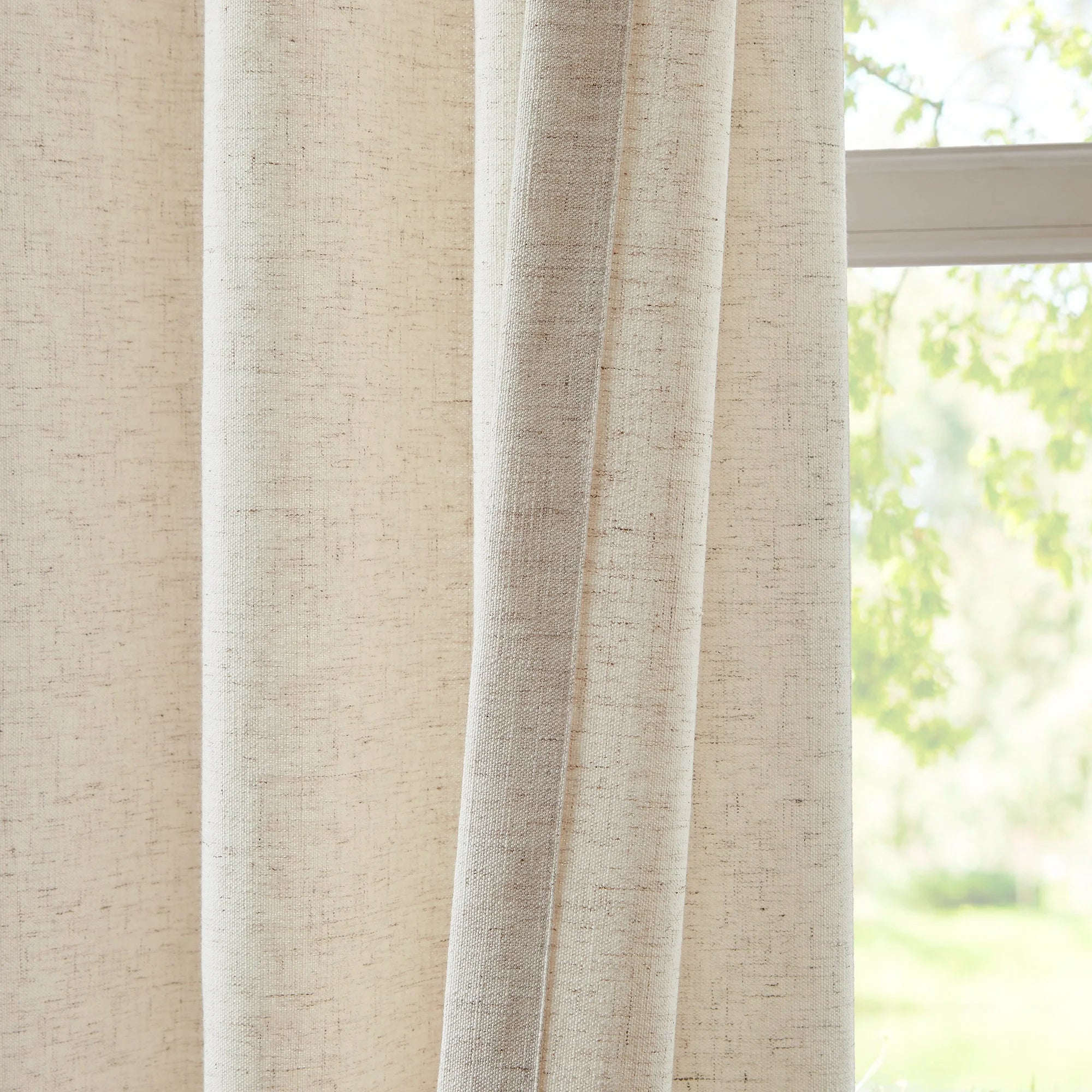 Gwynara Premium Textured Linen-Cotton Blend Curtain – Organic Slub Weave & Effortless Drape