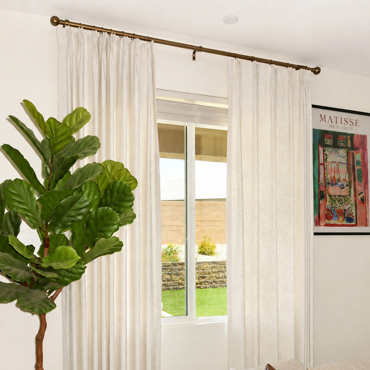 Gwynara Premium Textured Linen-Cotton Blend Curtain – Organic Slub Weave & Effortless Drape