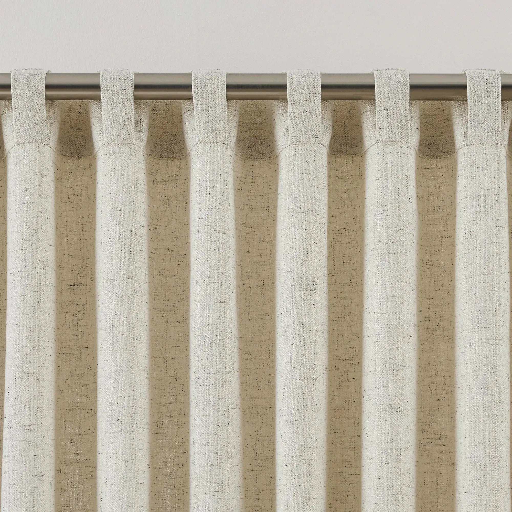 Hestara Herringbone Linen-Blend Textured Curtains – Soft Neutral Drapes for a Relaxed Natural Look