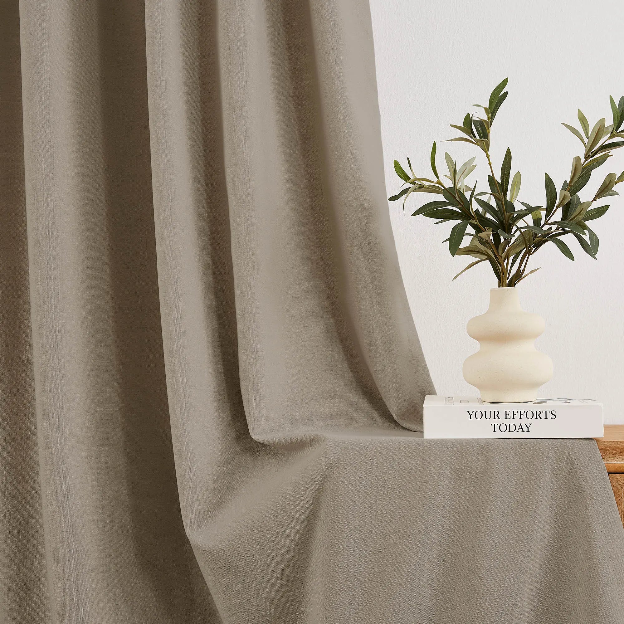 Ilythra cotton-linen light filtering layered double-layer curtain set model 608-5 scene 2 showcasing window curtains