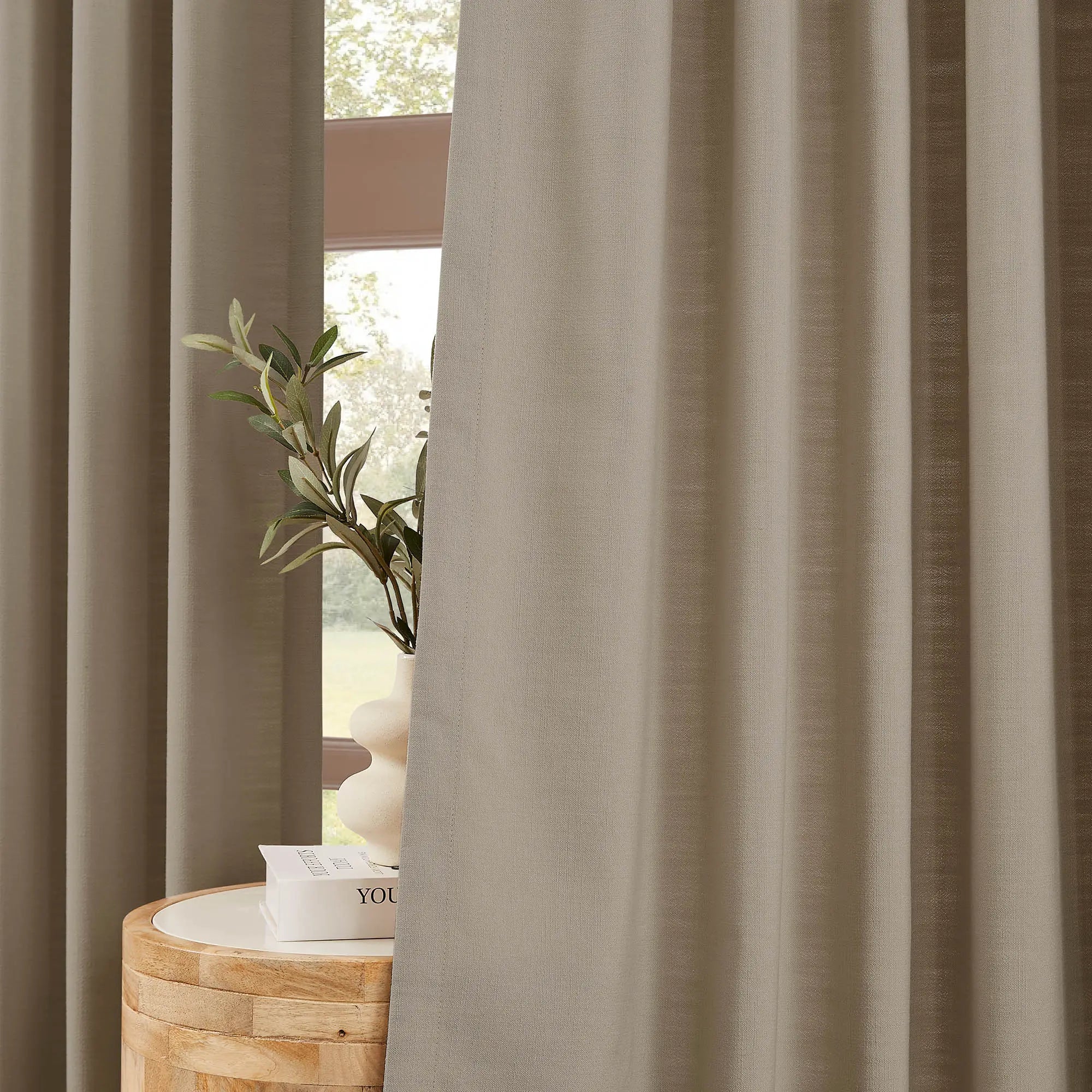 Ilythra cotton-linen light filtering layered double-layer curtain set model 608-5 scene 3 showcasing window curtains