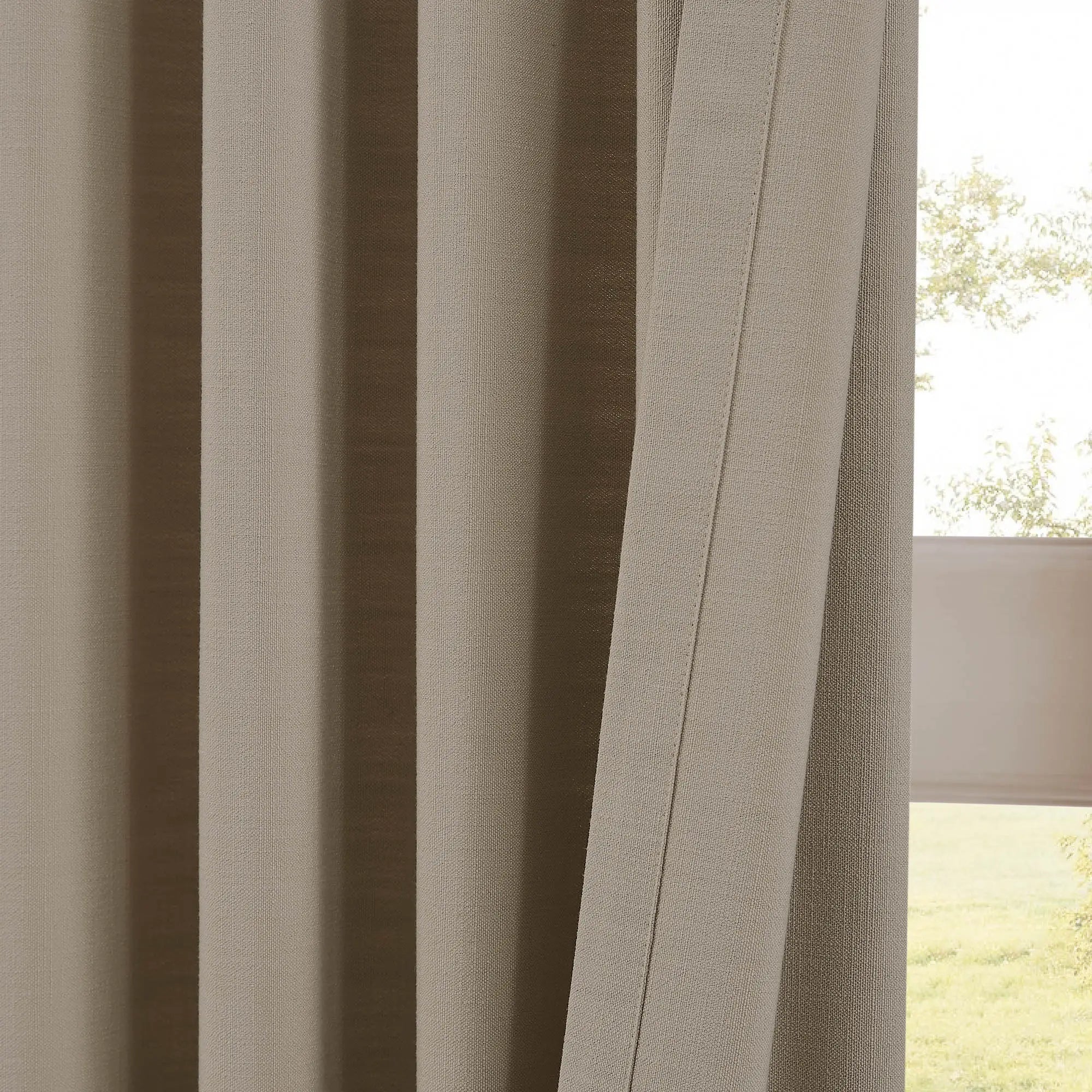 Ilythra cotton-linen light filtering layered double-layer curtain set model 608-5 scene 4 showcasing window curtains