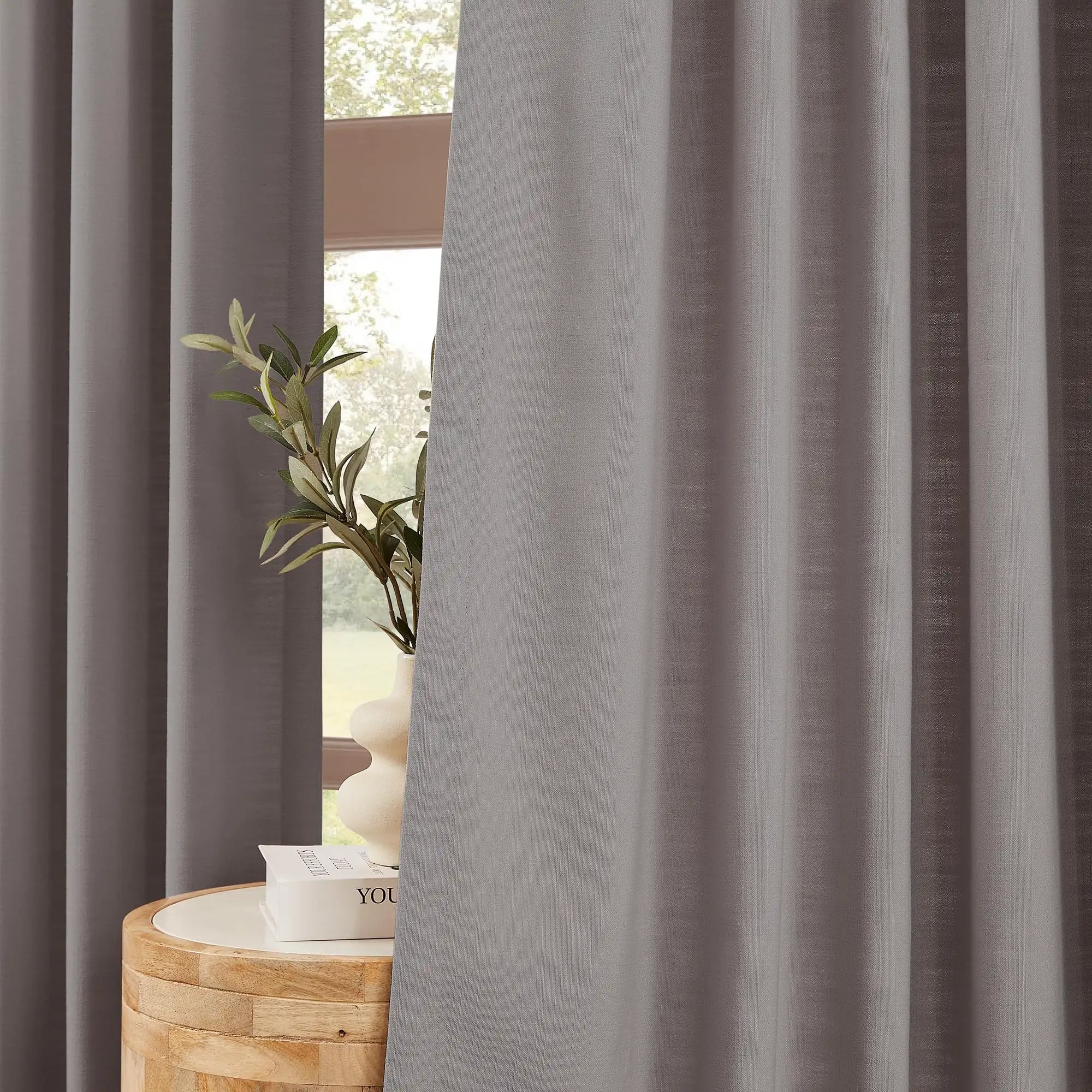 Ilythra cotton-linen light filtering layered double-layer curtain set model 608-8 scene 3 showcasing window curtains