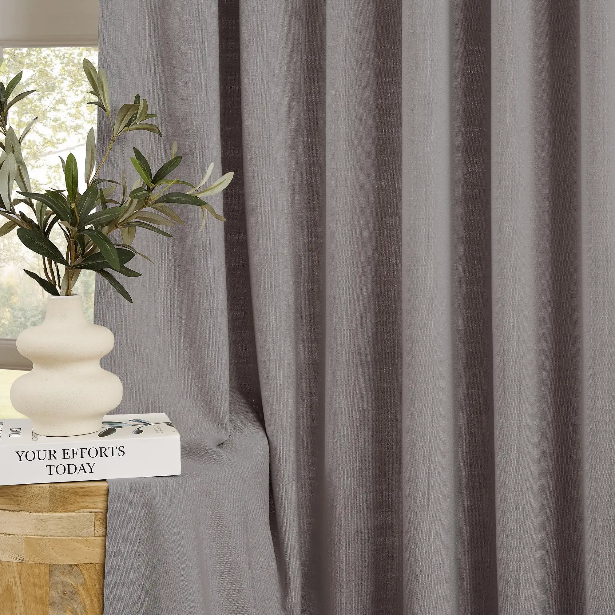 Ilythra cotton-linen light filtering layered double-layer curtain set model 608-1 scene 5 showcasing window curtains