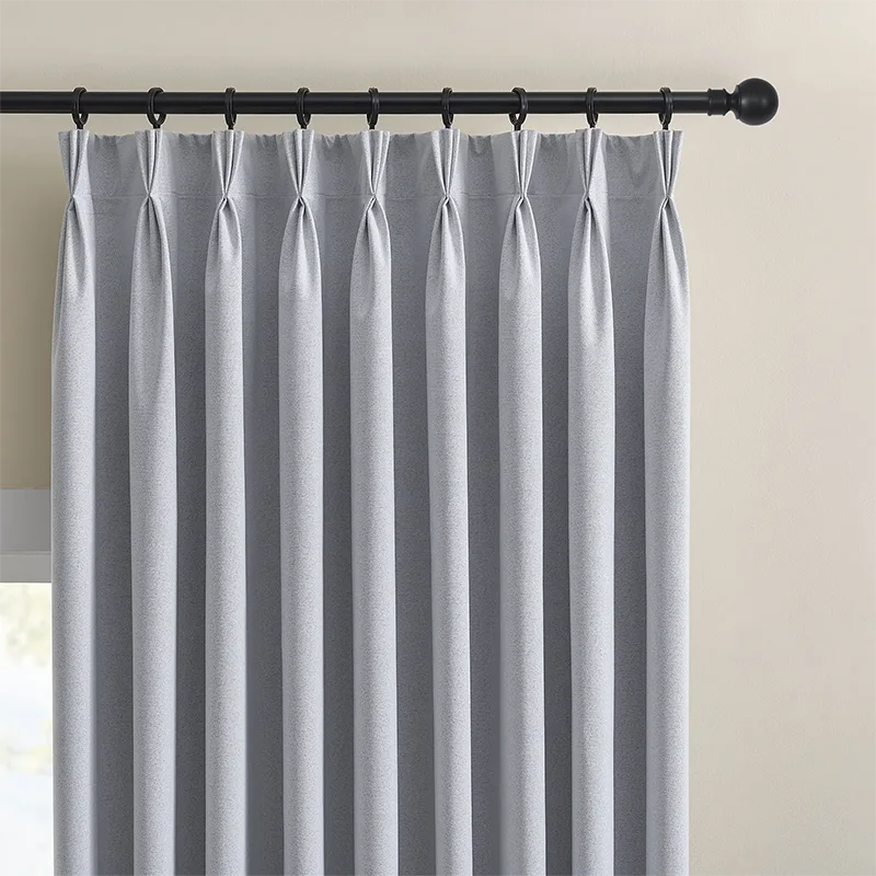 Freshine Isadora Linen-Look Blackout Curtains - Light Blocking Drapes for Living Room and Bedroom