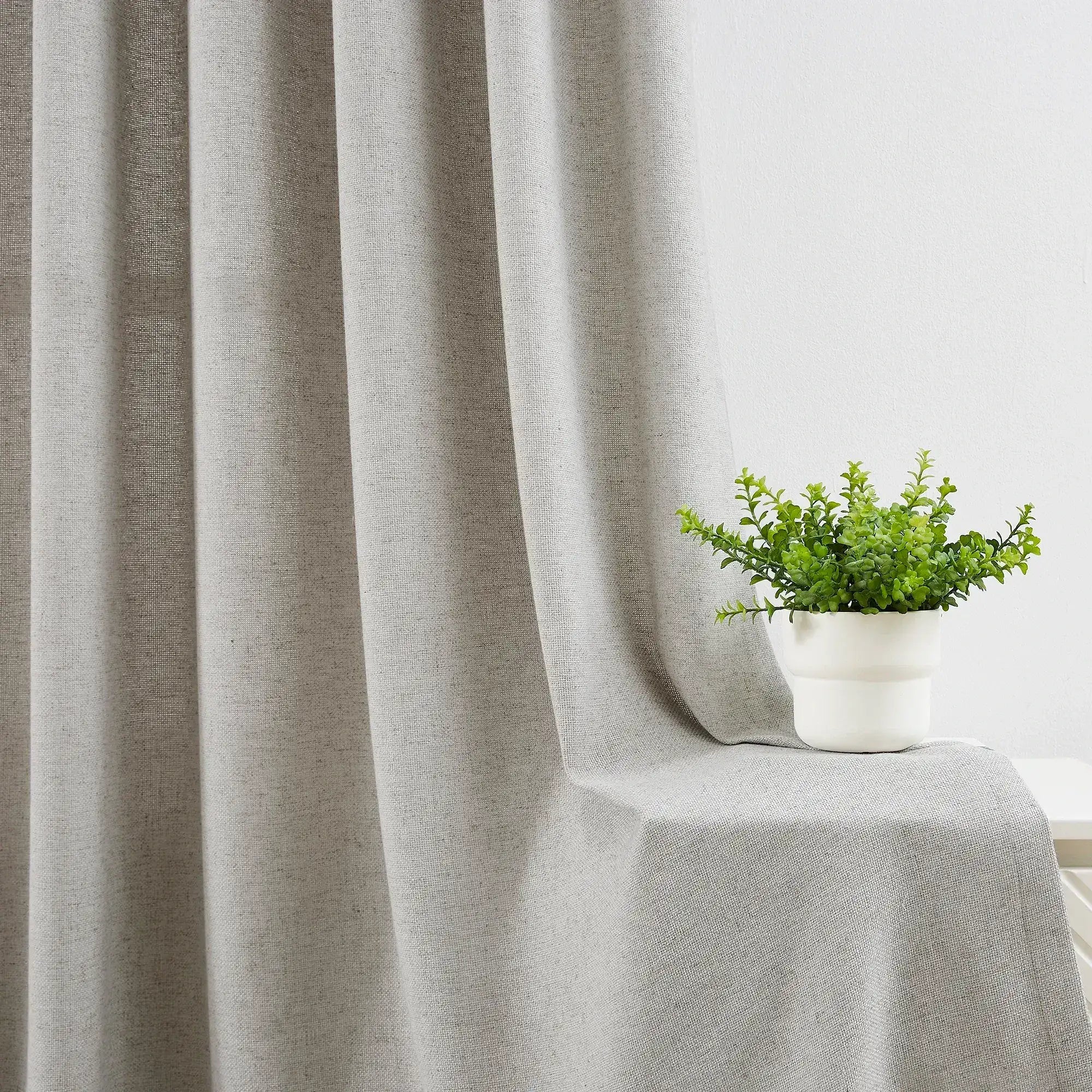 Kaelara Tactile Basketweave Linen-Cotton Blend Curtain – Structural Drapes & Natural Warmth