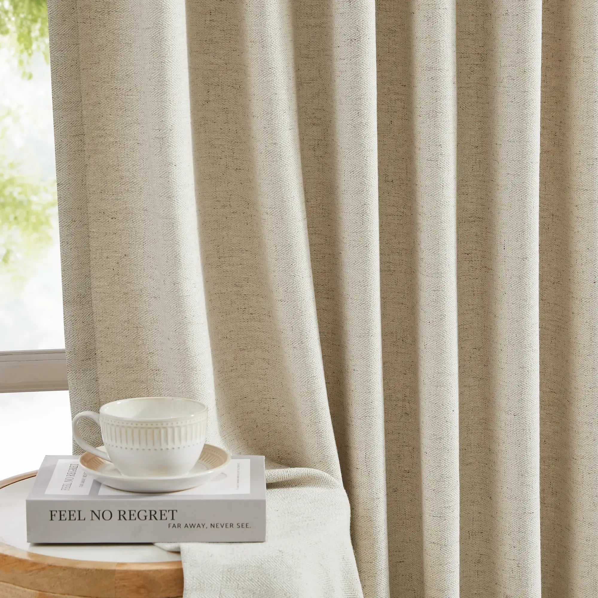 Liranne Classic Herringbone Linen-Cotton Curtain – Timeless Weave & Tailored Drape