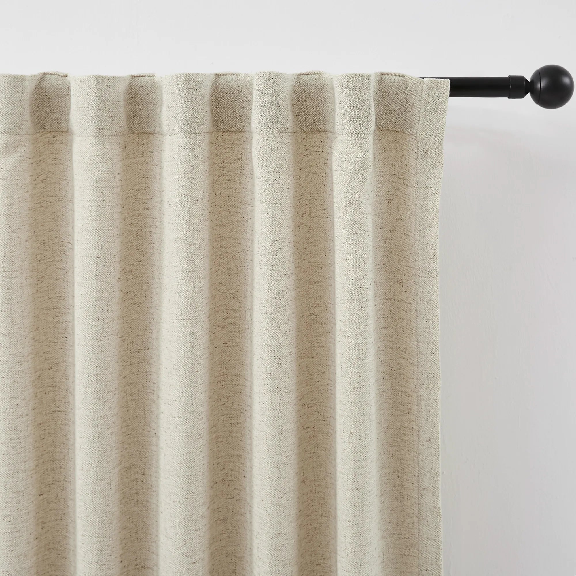 Liranne Classic Herringbone Linen-Cotton Curtain – Timeless Weave & Tailored Drape