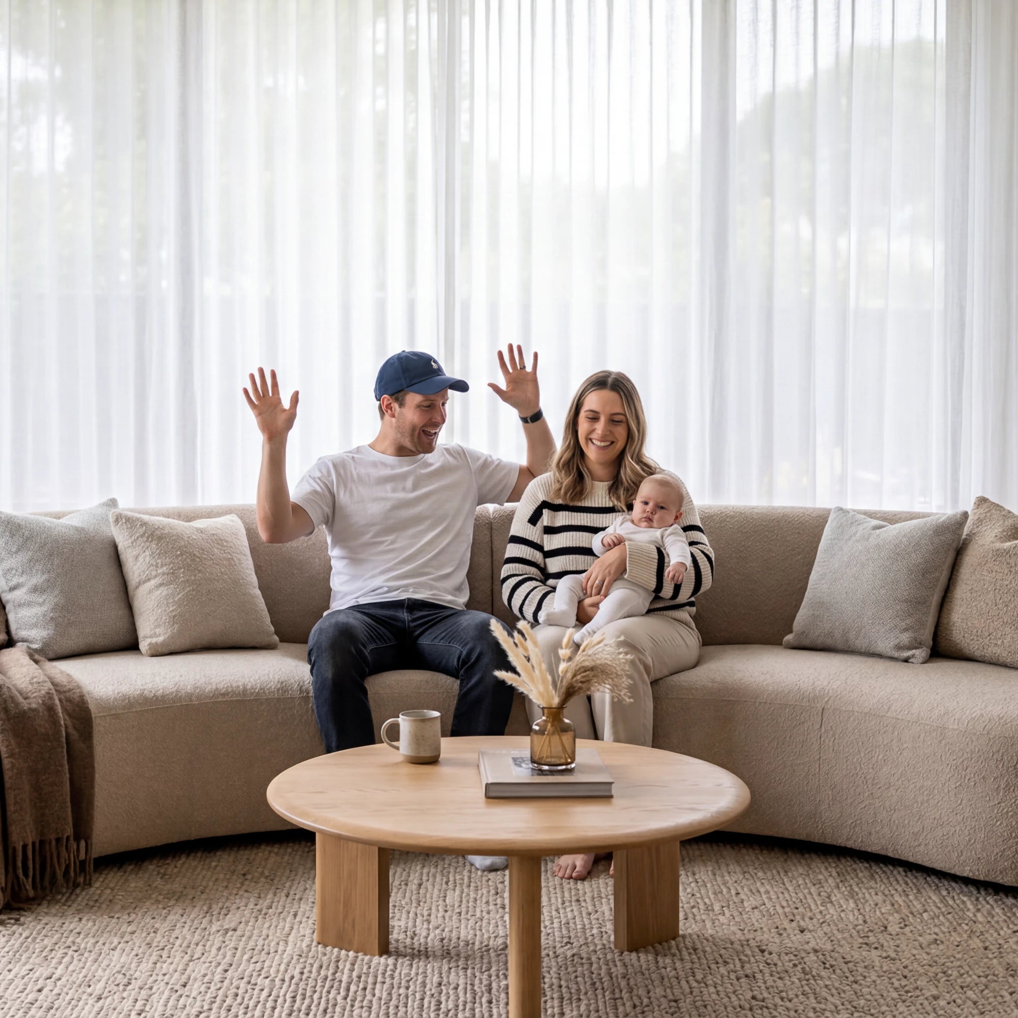 Luciana Custom Semi-Sheer Curtains Pleated Linen Drapes for Living Room & Bedroom