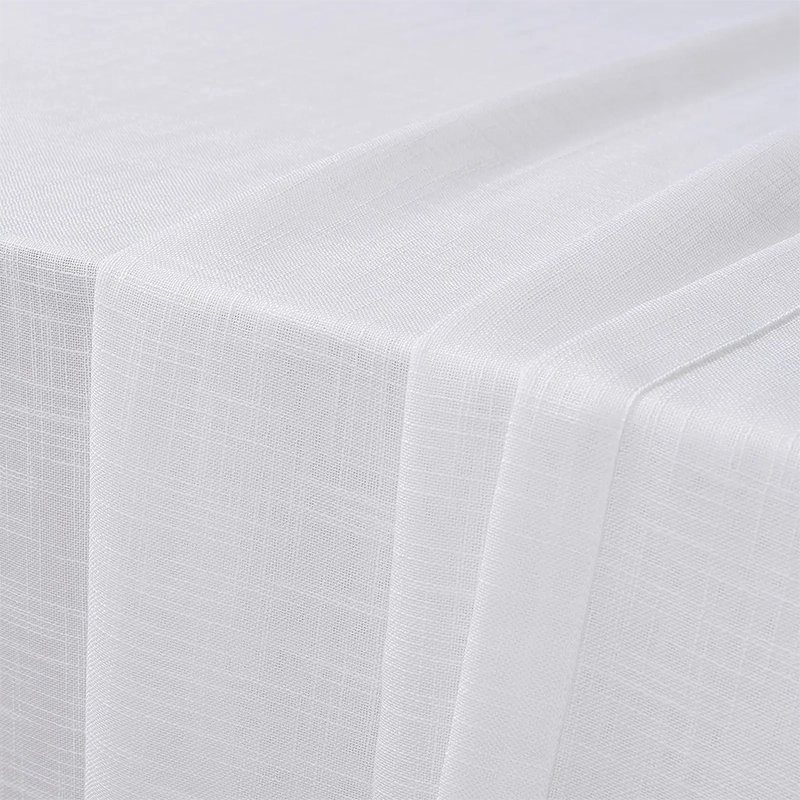 Freshine Luciana Linen Semi Sheer Curtains for Elegant Embossed White Pleated Drapes in a Refined Home