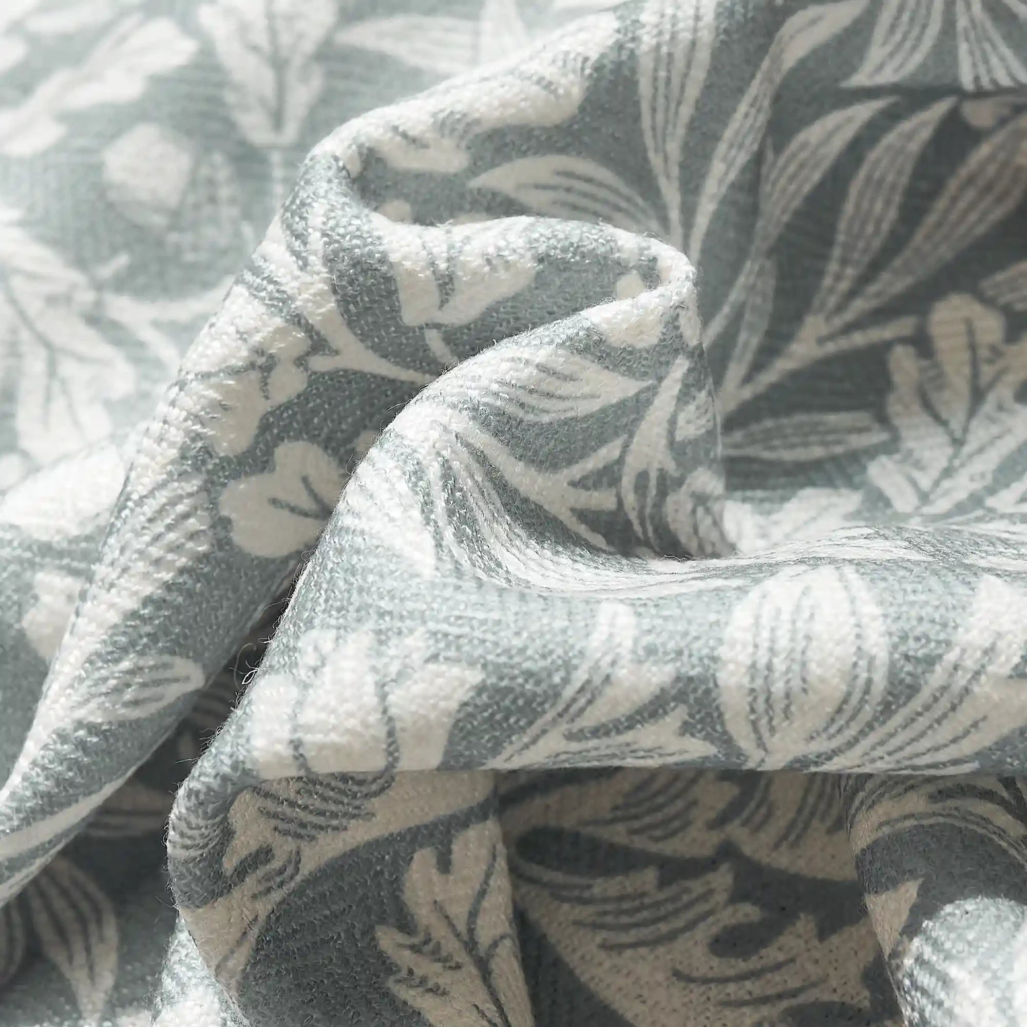 Mae Duck Egg Blue Vintage Botanical Print Linen Roman Shades