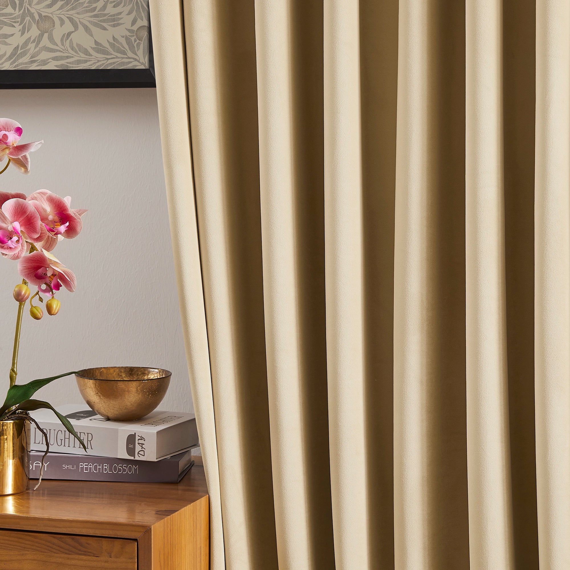 Marina 868-1_scene_5 floor-to-ceiling soft blackout velvet curtains displaying elegant full-length drape in a sophisticated modern home interior