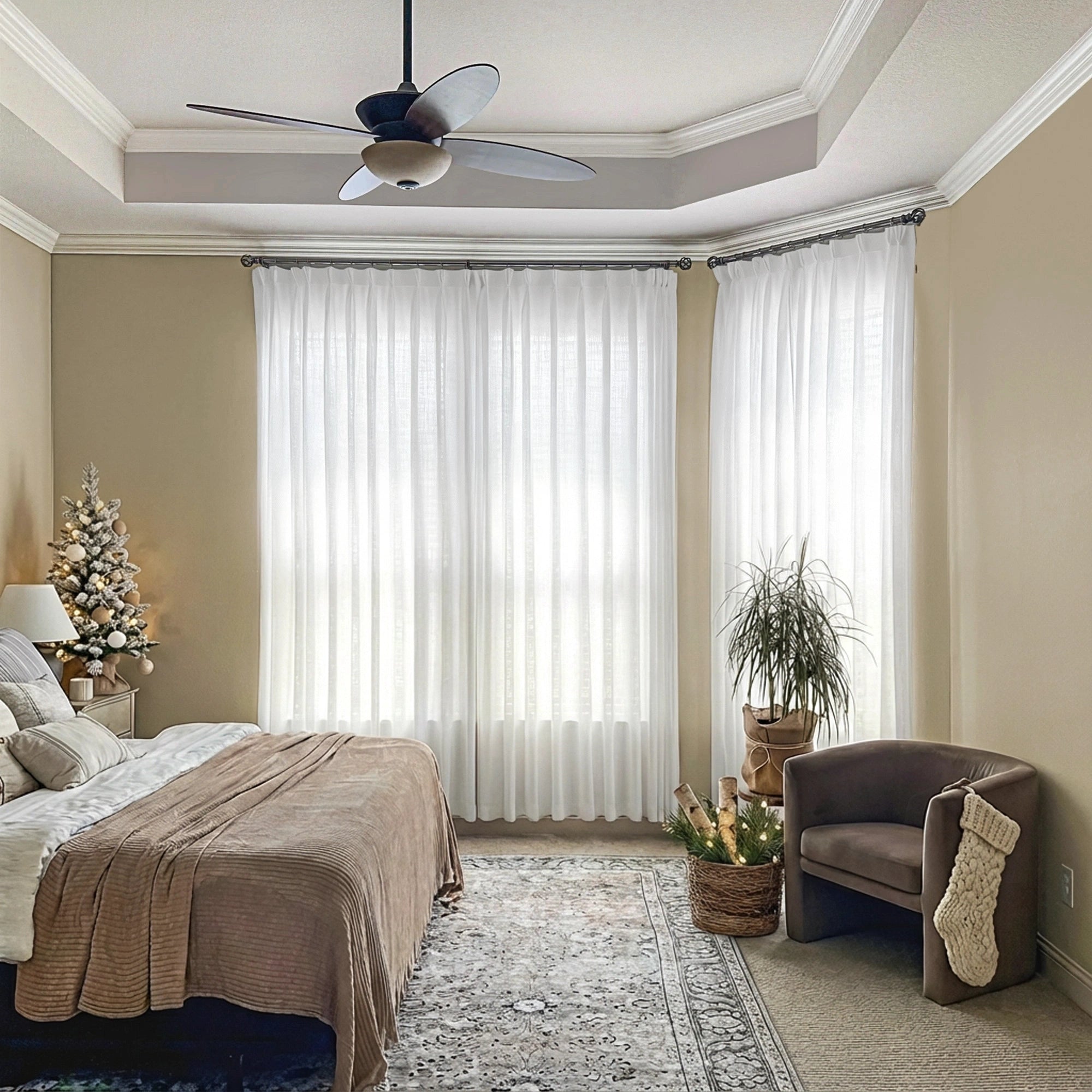 Marisol Linen Curtains – Elegant Pleated Drapes for Living Room & Bedroom | Custom Curtains