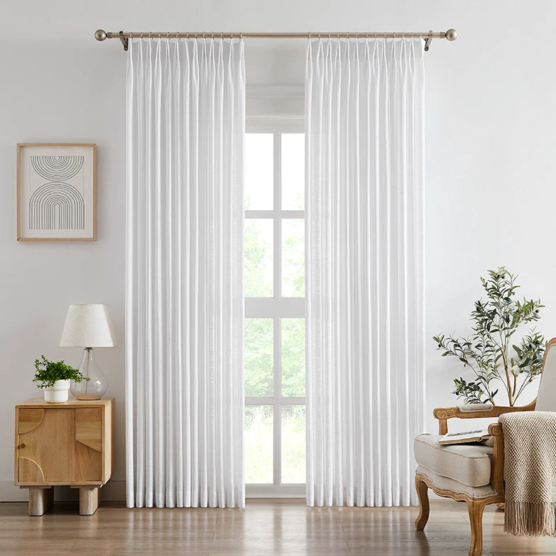 Freshine Marisol Linen Drapery Pleated for Elegant Window Treatment