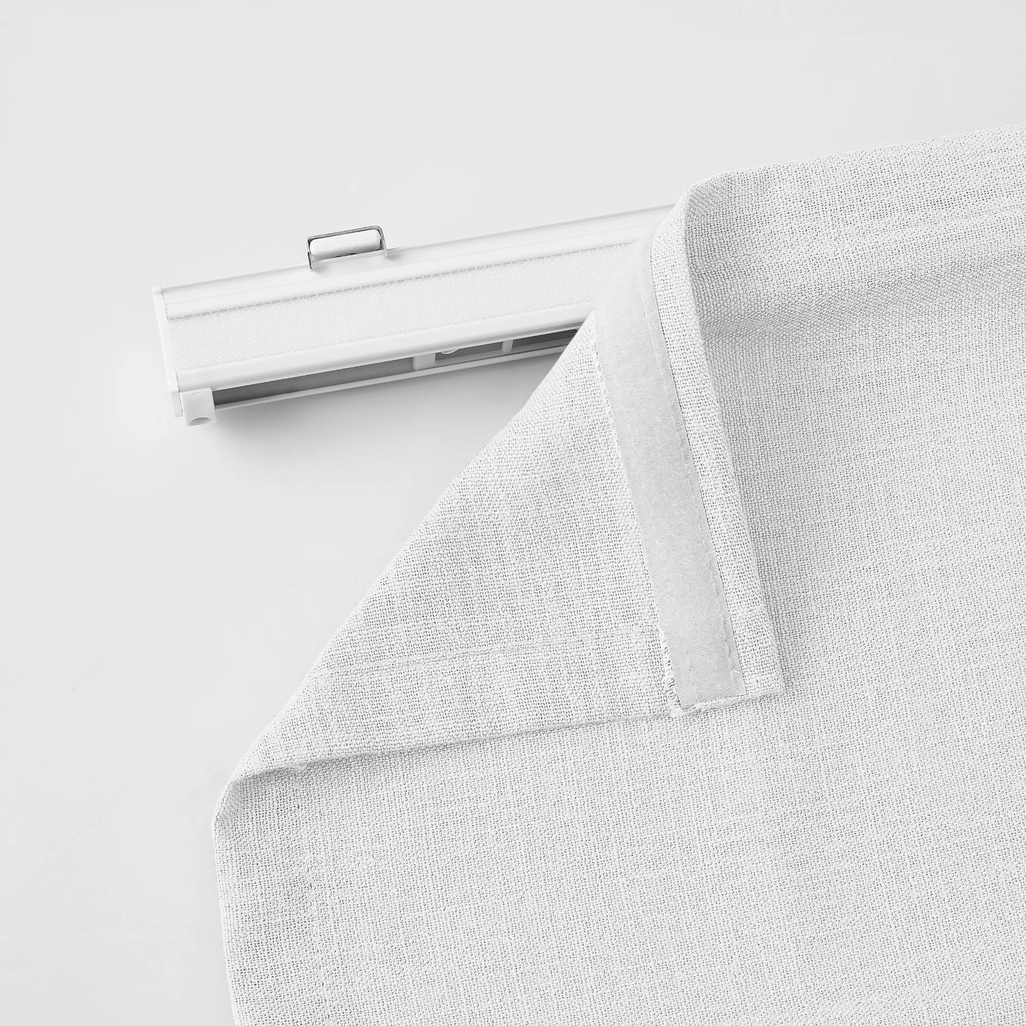 Marisol Linen Roman Shades: Image k1011_scene_5 features full-room scene view, tailored soft linen folds, warm natural light diffusion, elegant minimalist window decor in modern living space