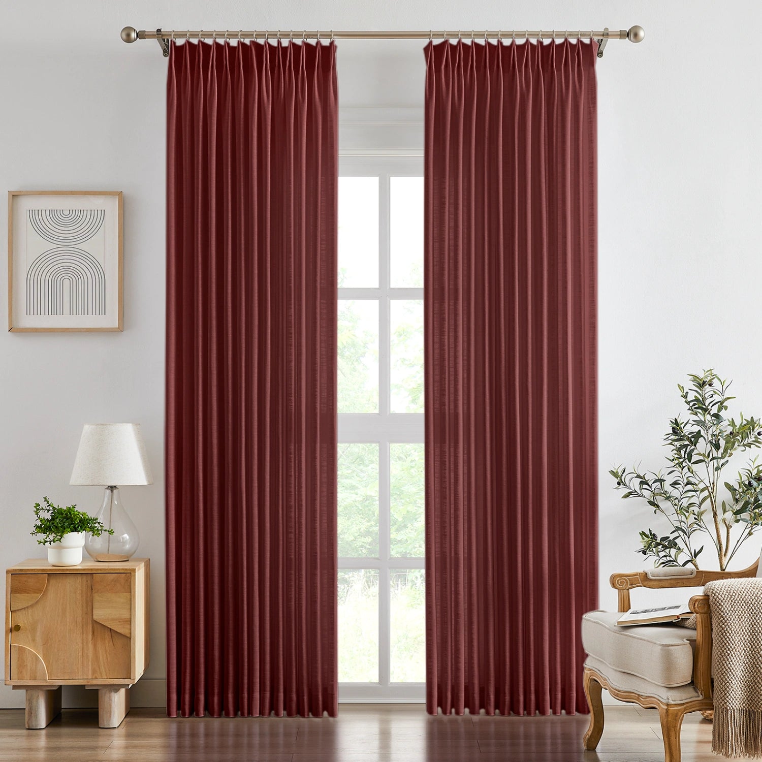 Marisol k1020_scene_1 linen curtains elegant pleated drapes showcased in a product image highlighting the curtains