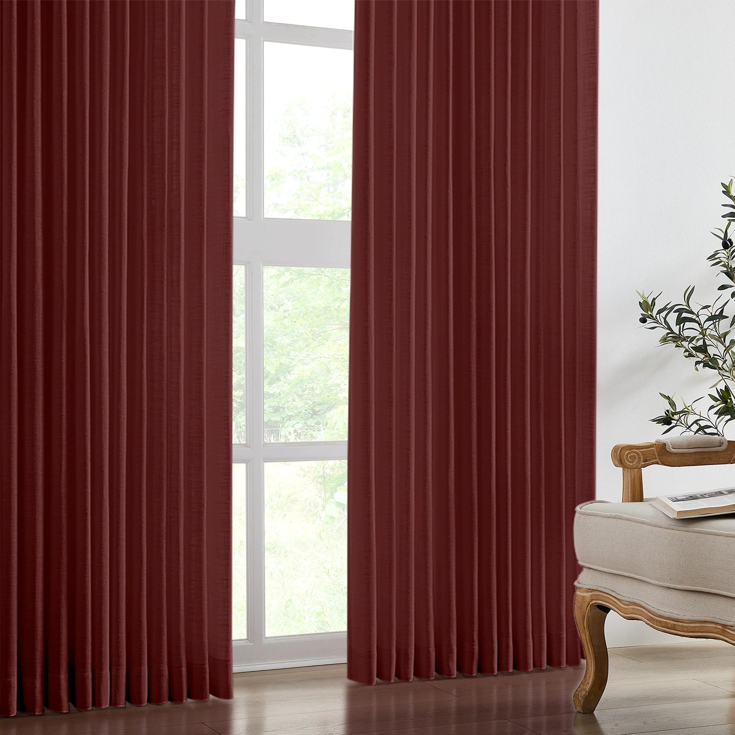 Marisol Linen Curtains K1020 timeless natural linen, elegant drape, softly diffused sunlight
﻿