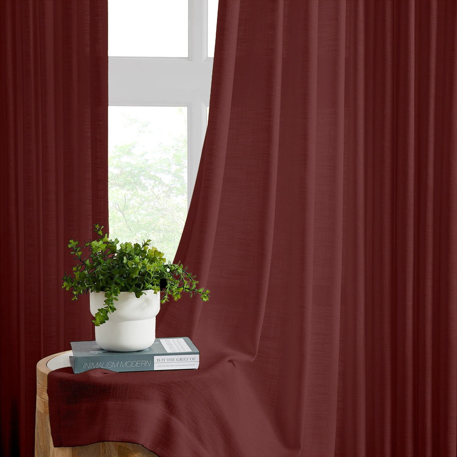 Marisol Linen Curtains K1020 timeless natural linen, elegant drape, softly diffused sunlight