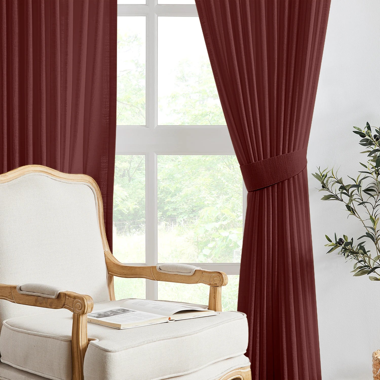 Marisol Linen Curtains K1020 timeless natural linen, elegant drape, softly diffused sunlight