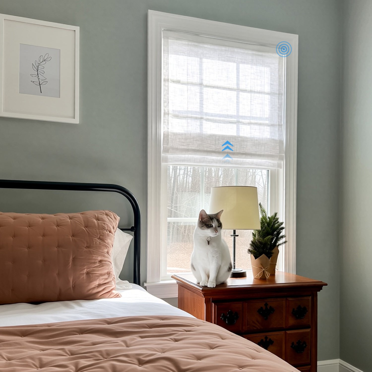 Marisol Smart Motorized Linen Roman Shades
