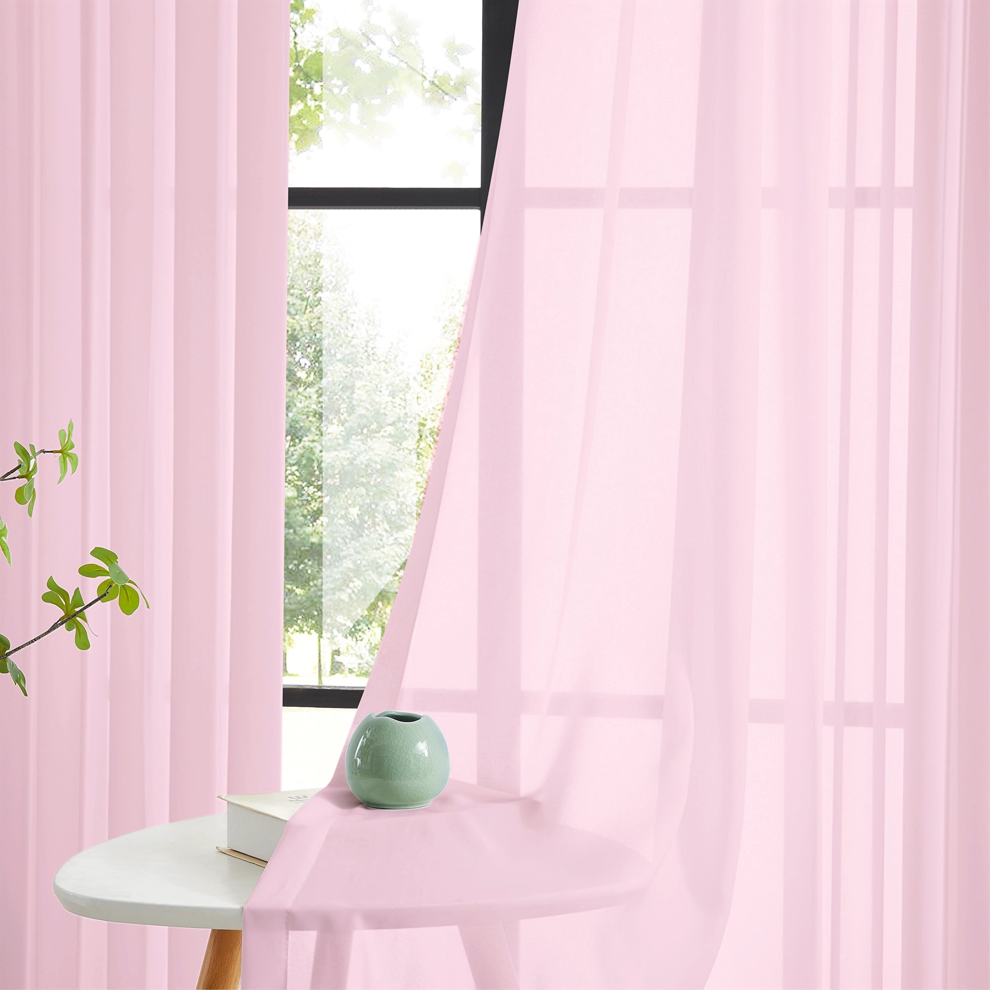Mira 6320-12 solid sheer curtains, soft light diffusion, luxurious texture