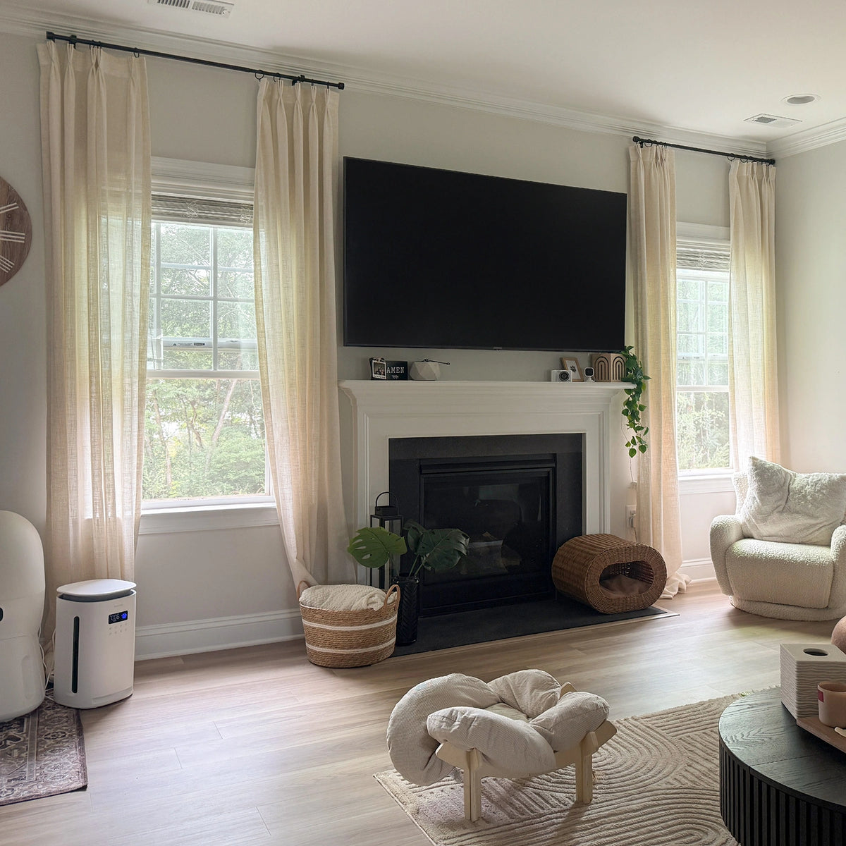 Miravel Linen Blend Semi Sheer Curtains