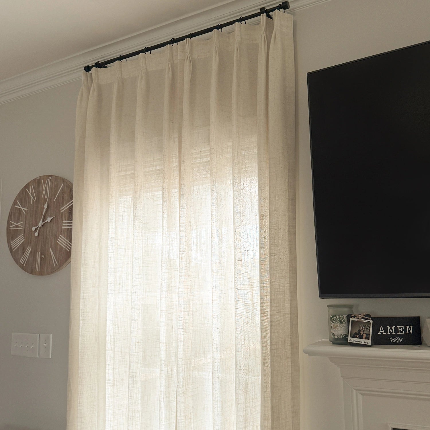 Miravel Linen Blend Semi Sheer Curtains