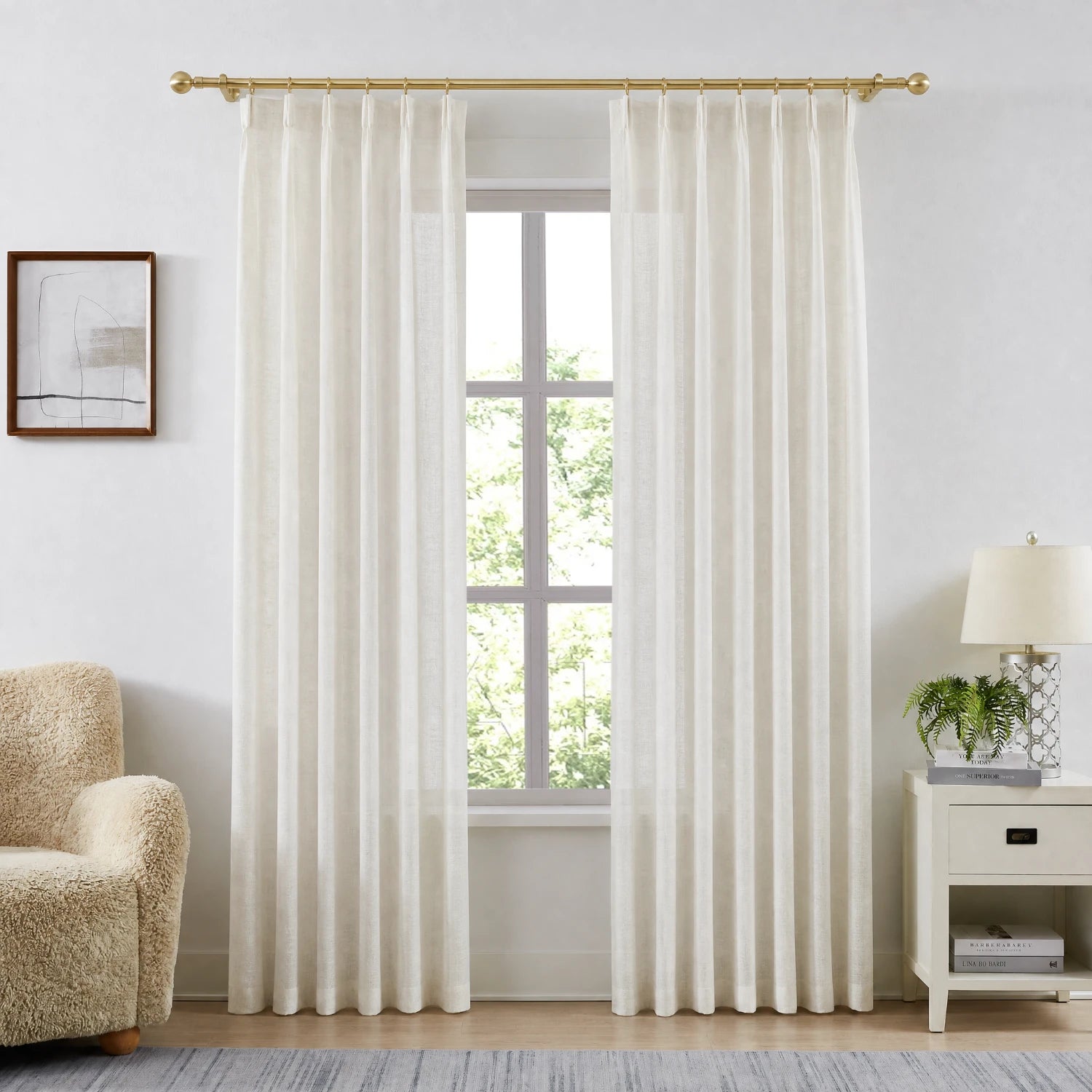 Miravel Linen Blend Semi Sheer Curtains