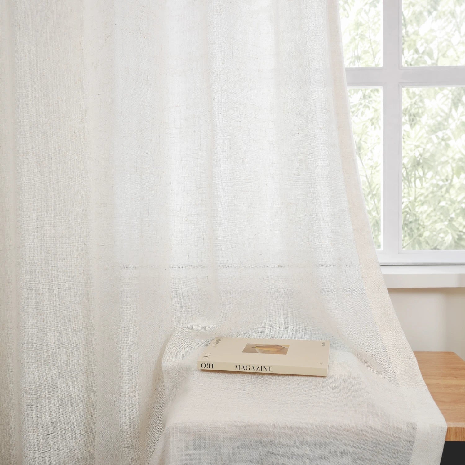 Miravel Linen Blend Semi Sheer Curtains