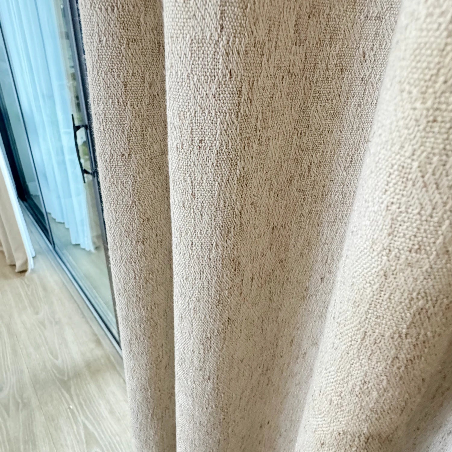 Mirena Textured Linen-Cotton Blend Curtain – Intricate Micro-Weave & Soft Organic Drape