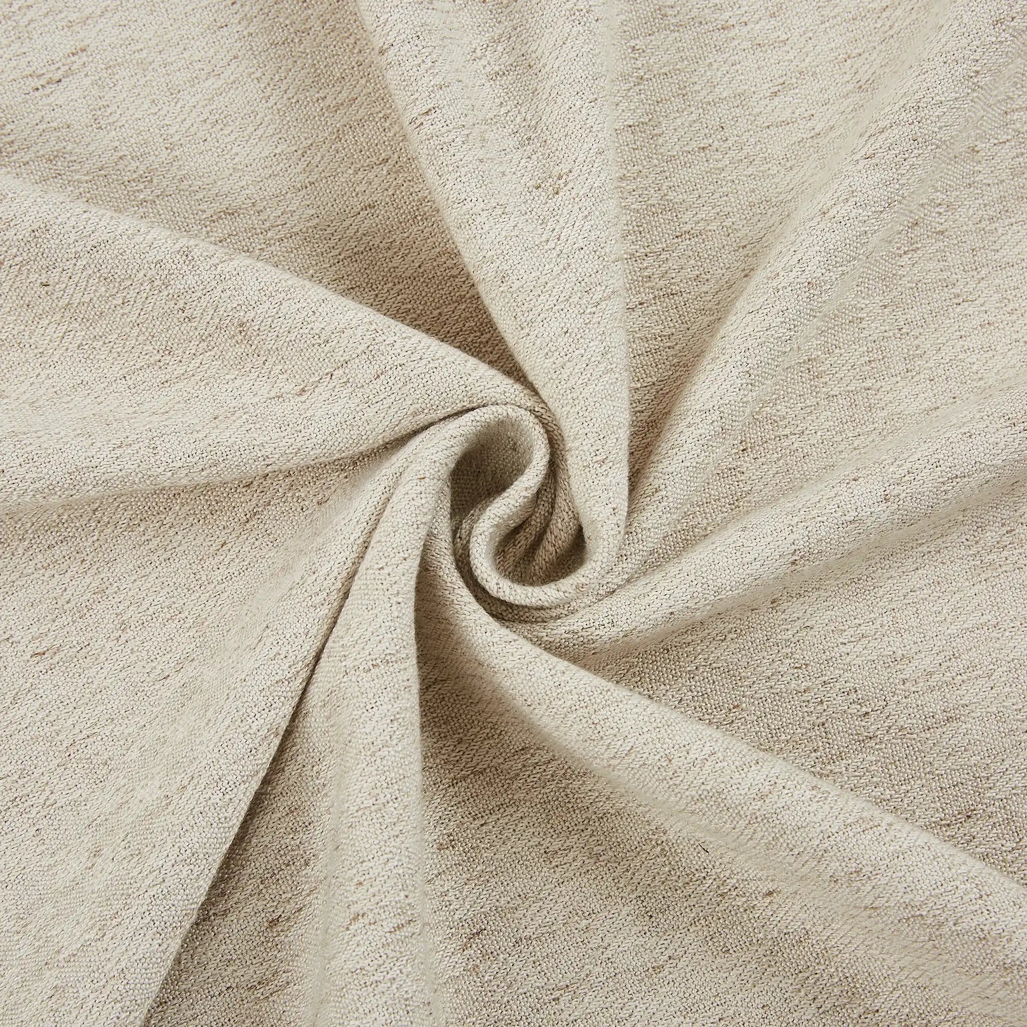 Mirena Textured Linen-Cotton Blend Curtain – Intricate Micro-Weave & Soft Organic Drape