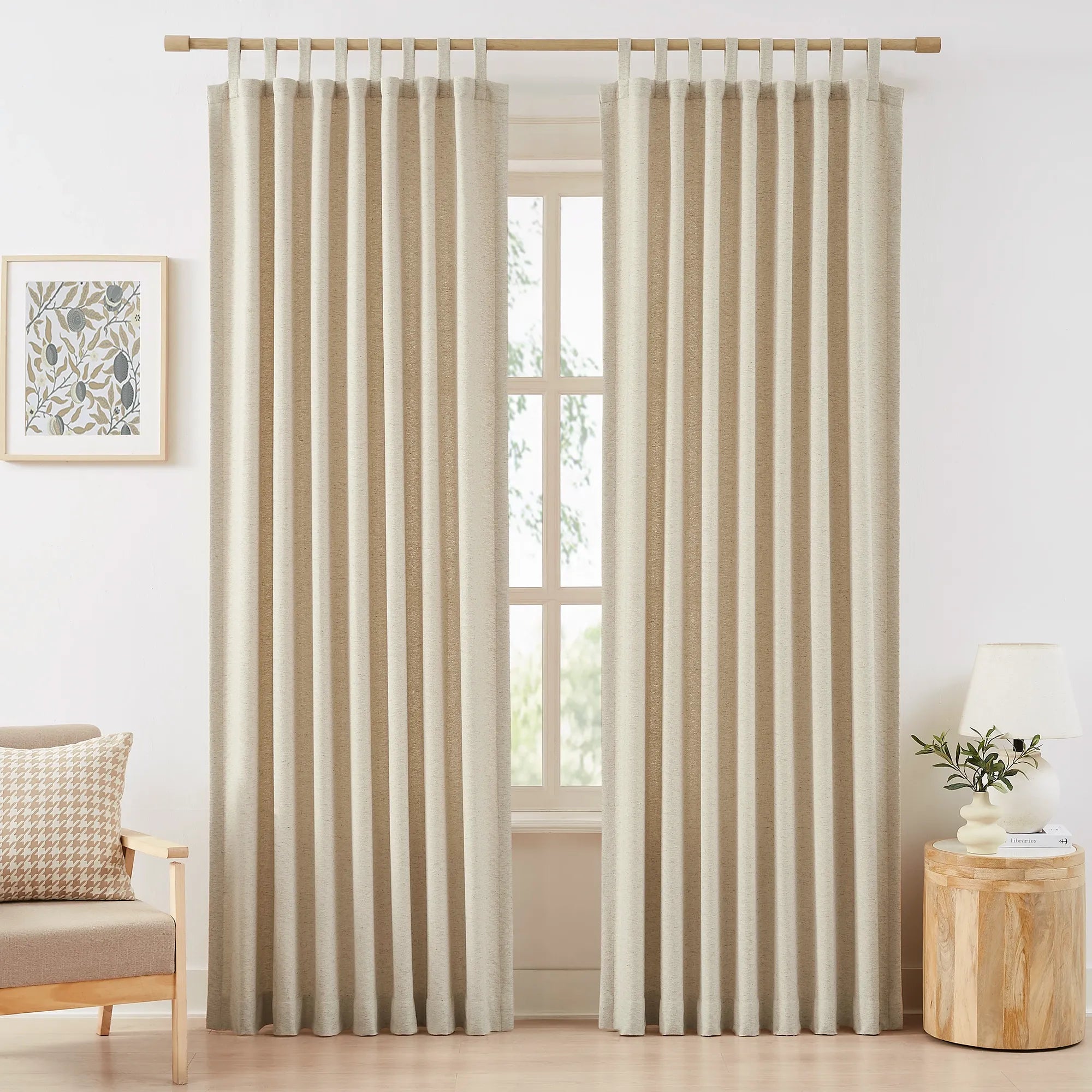 Mirena Textured Linen-Cotton Blend Curtain – Intricate Micro-Weave & Soft Organic Drape
