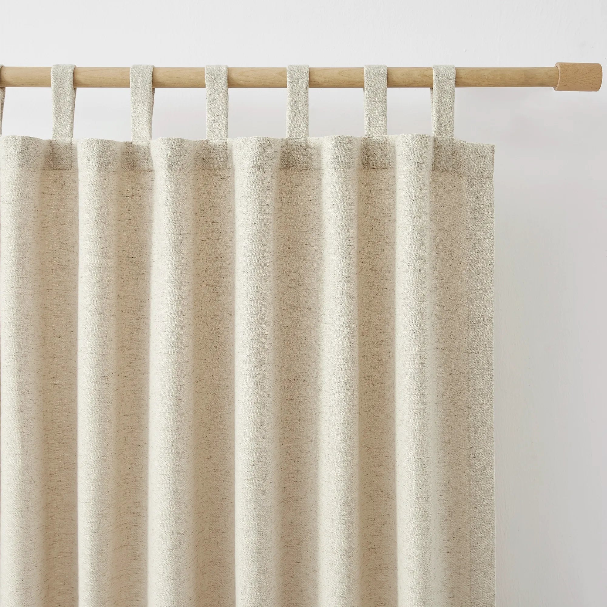 Mirena Textured Linen-Cotton Blend Curtain – Intricate Micro-Weave & Soft Organic Drape