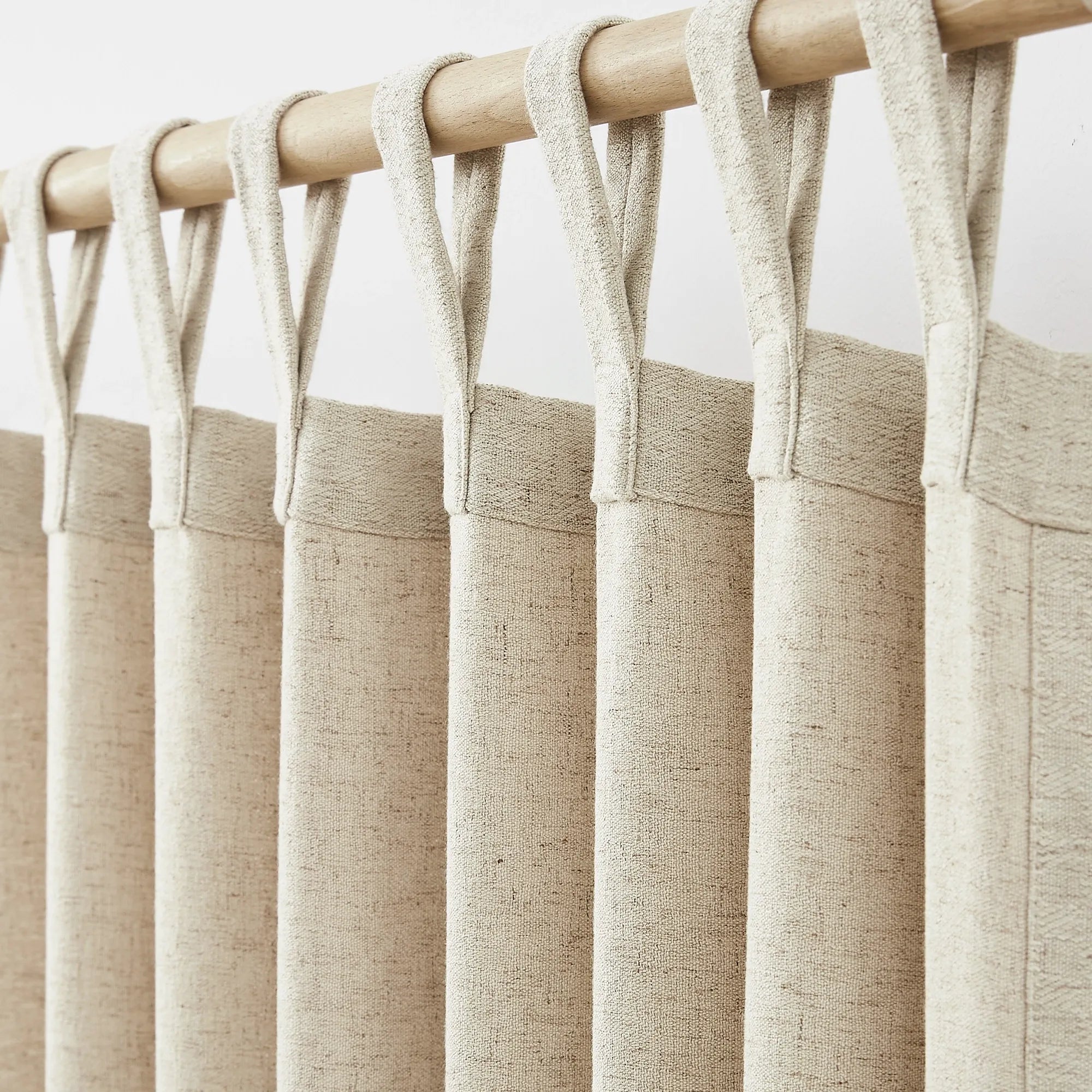 Mirena Textured Linen-Cotton Blend Curtain – Intricate Micro-Weave & Soft Organic Drape