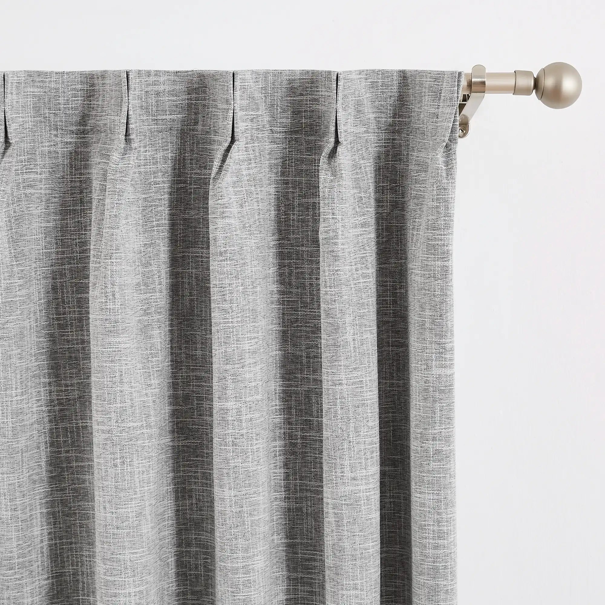Nolissa Cotton Blend 100% Blackout Crossweave Textured Curtains