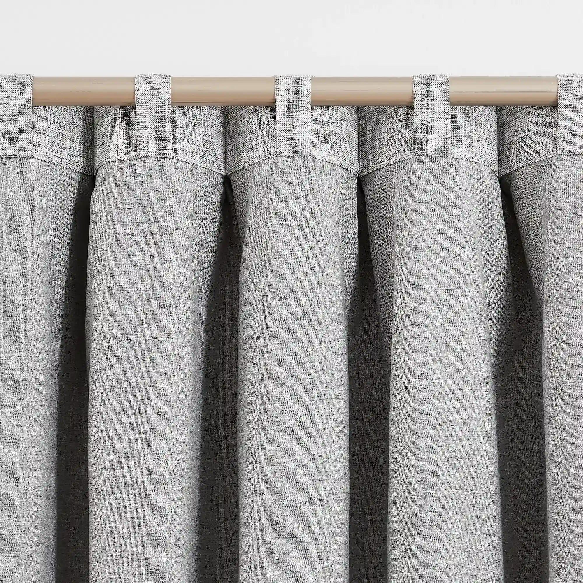 Nolissa Cotton Blend 100% Blackout Crossweave Textured Curtains