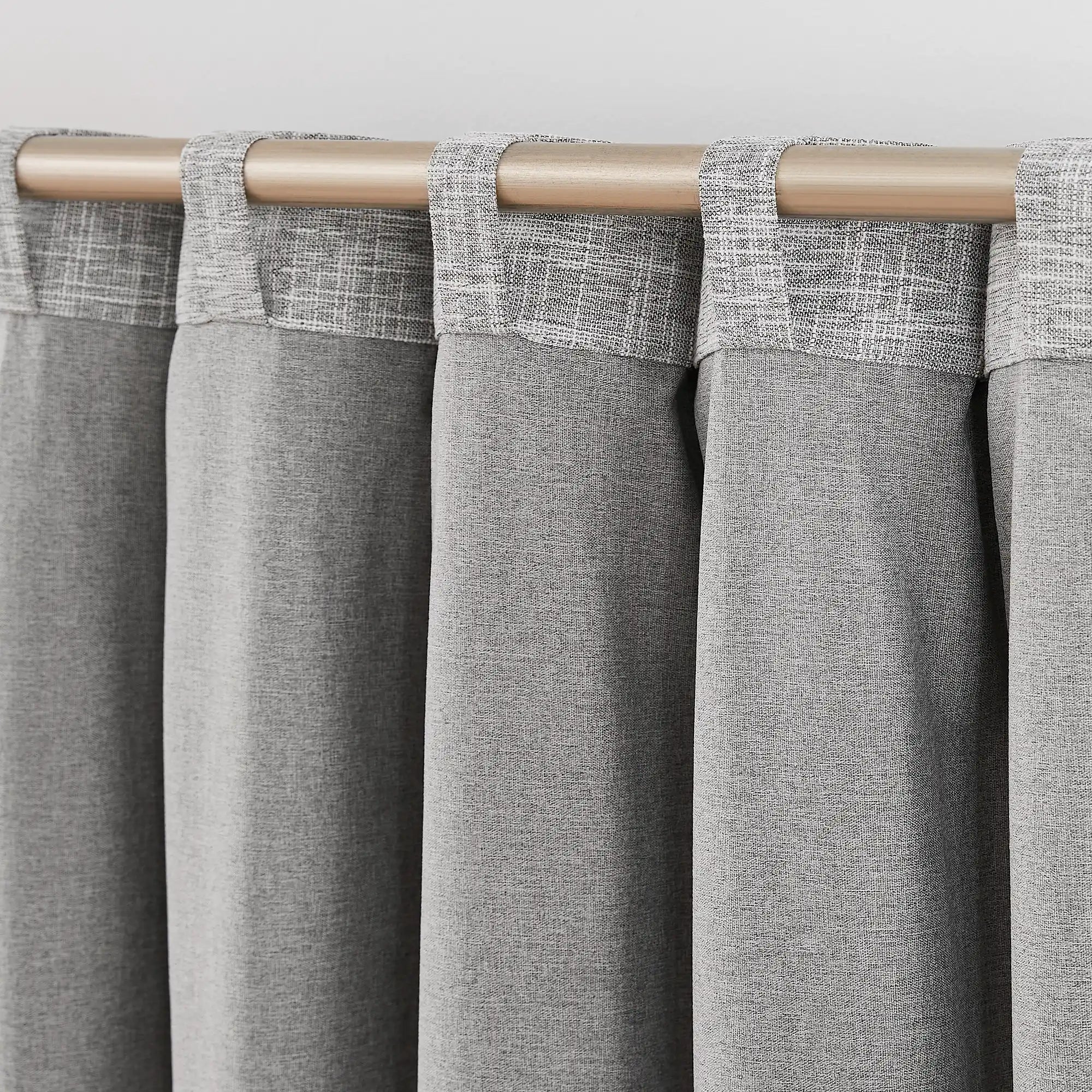 Nolissa Cotton Blend 100% Blackout Crossweave Textured Curtains