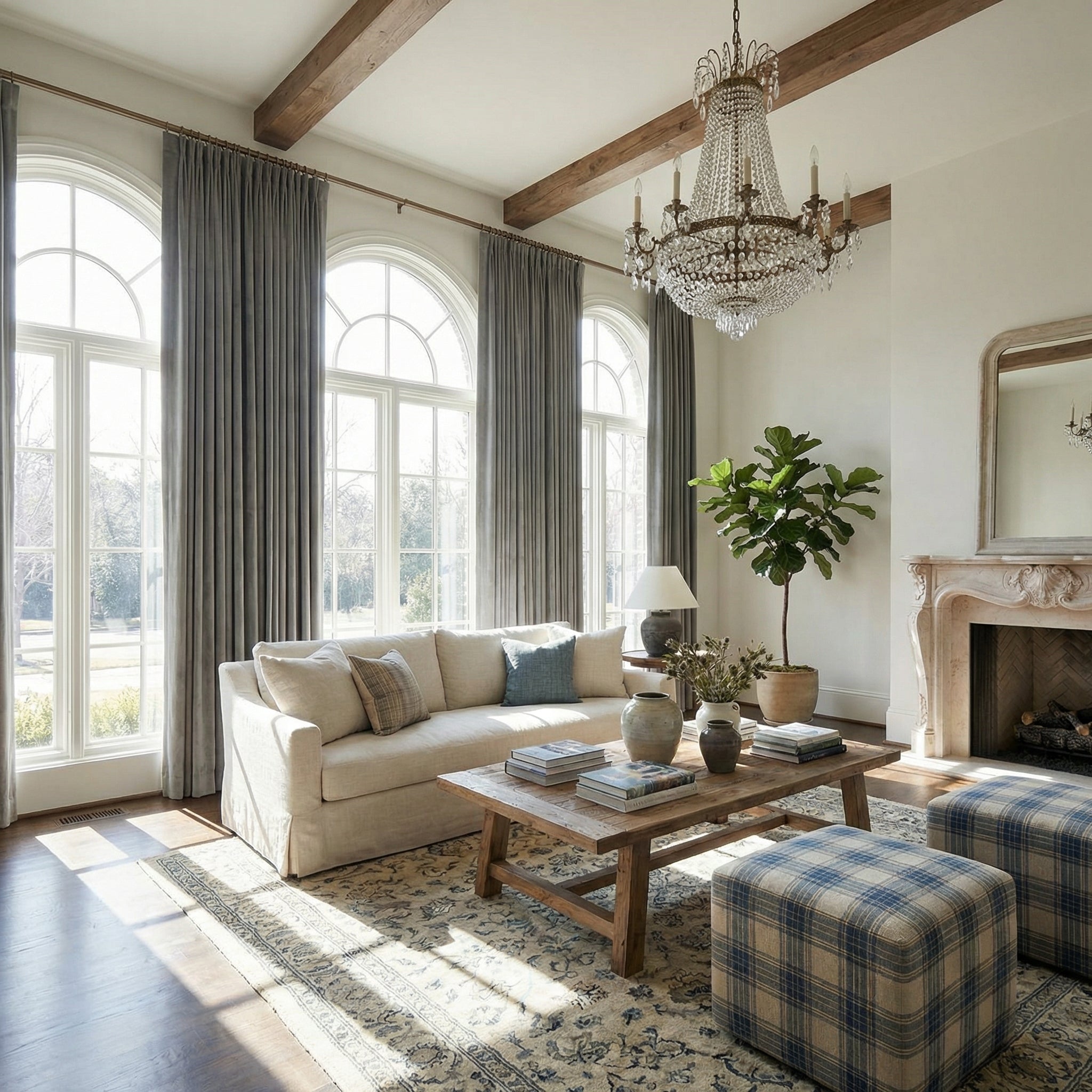 Nolissa Cotton Blend 100% Blackout Crossweave Textured Curtains