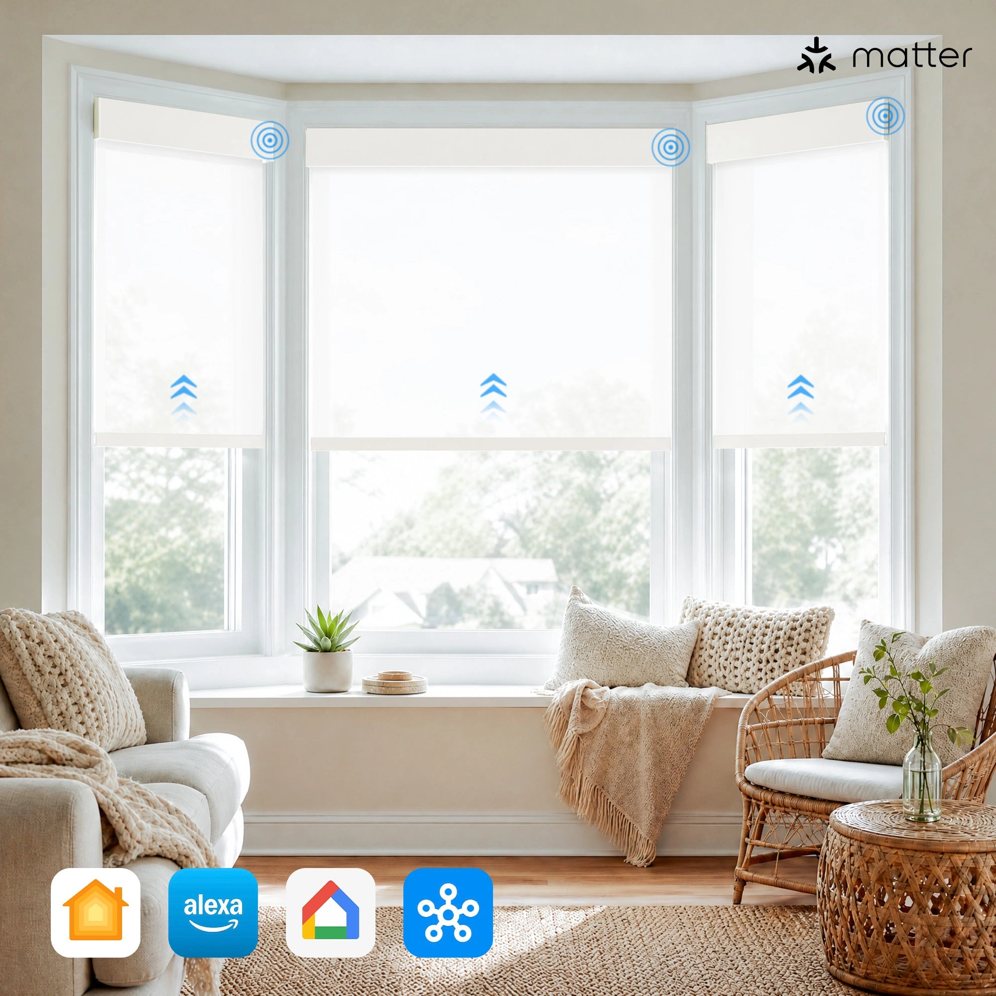Elyna Smart Motorized 60% Light Filtering Roller Shades