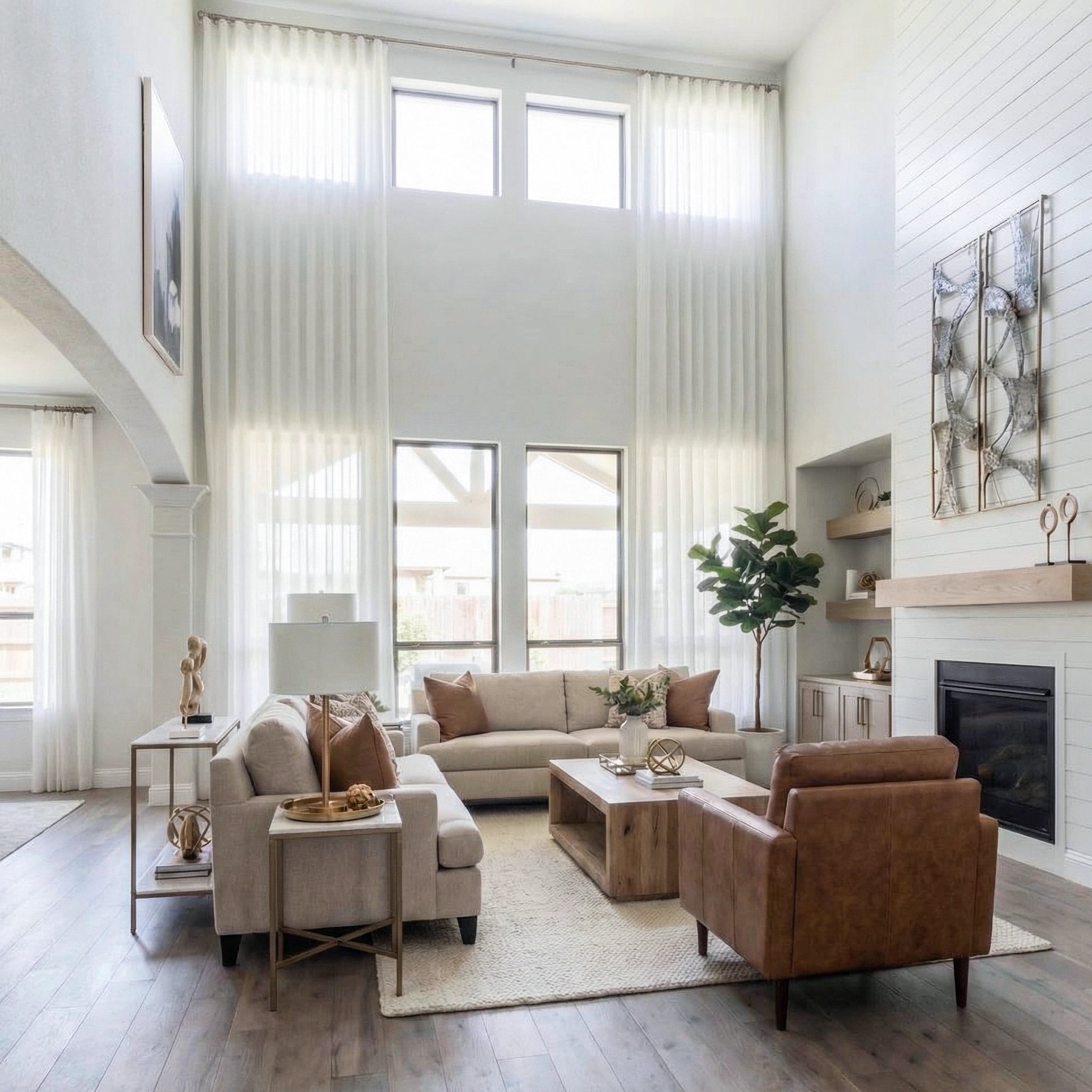 Nova 1_-3 semi-sheer elegant drapes for large windows showcasing the curtains in a home interior