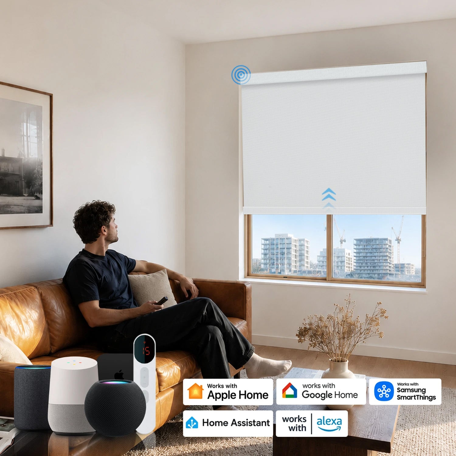Orianne Smart Motorized 100% Blackout Roller Shades