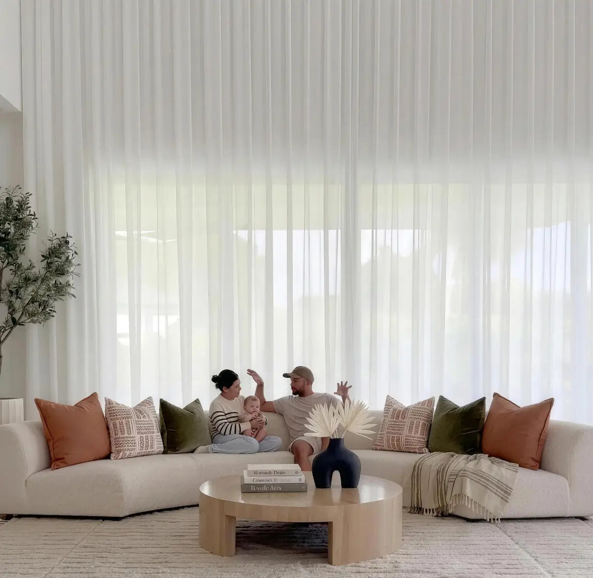 Semi sheer curtains offering a perfect balance of light and privacy for any room