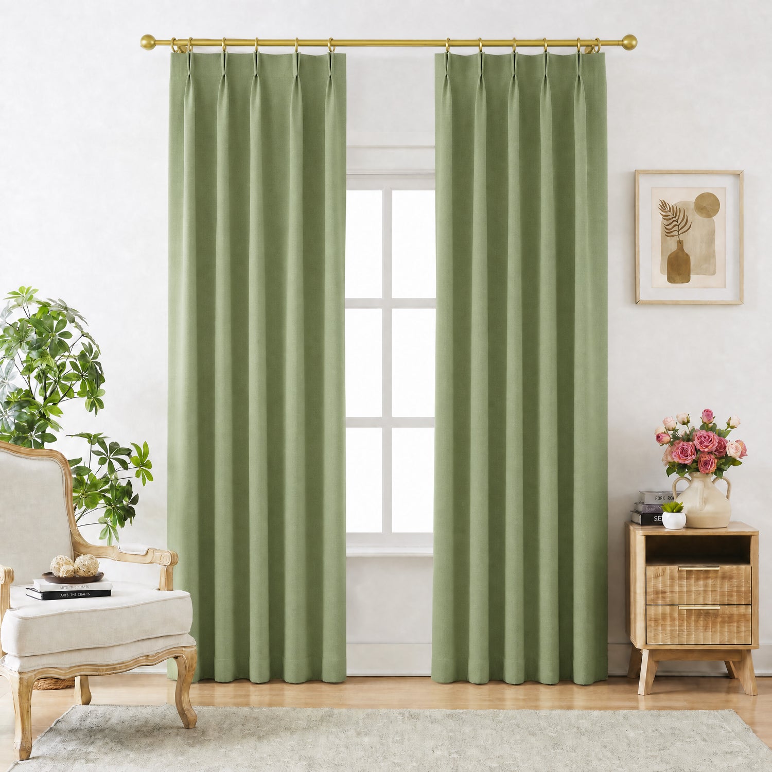 Saphira Linen Textured 100% Blackout Curtains