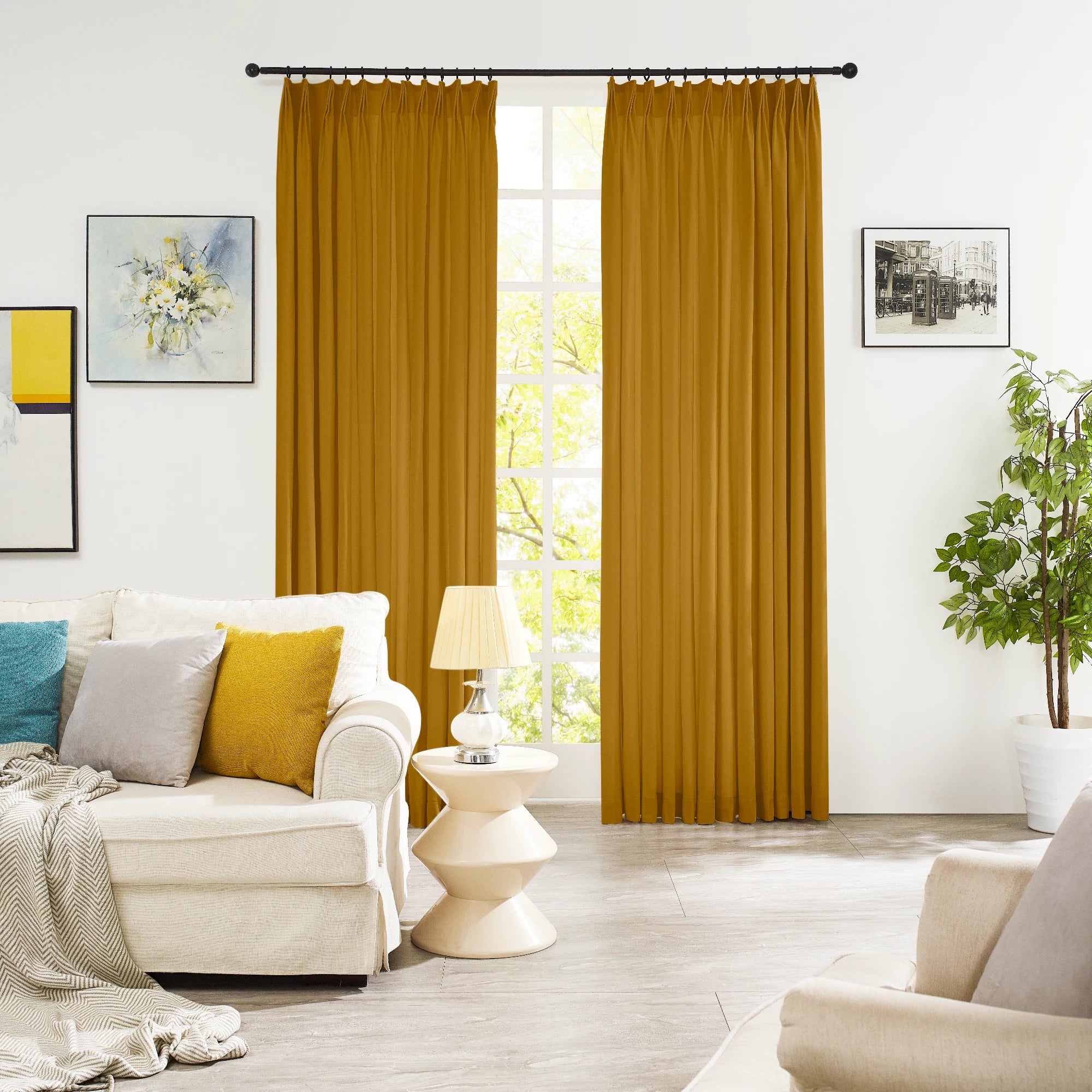 Selene Velvet Curtains for Room Darkening - Luxurious Drapes J803-77_scene_1: plush velvet texture, elegant drape, room darkening performance in modern bedroom interior